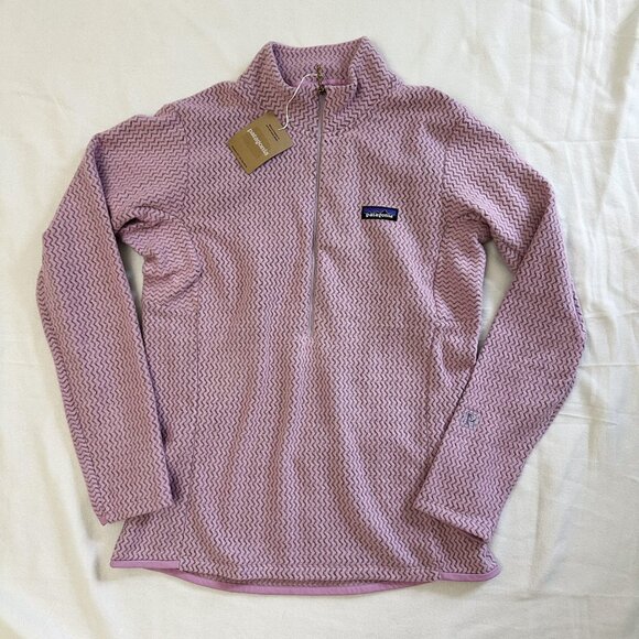 New Patagonia R1 Air 1/2 Zip Neck Women's MILKWEED MAUVE Fleece Pullover Size L - Picture 5 of 8